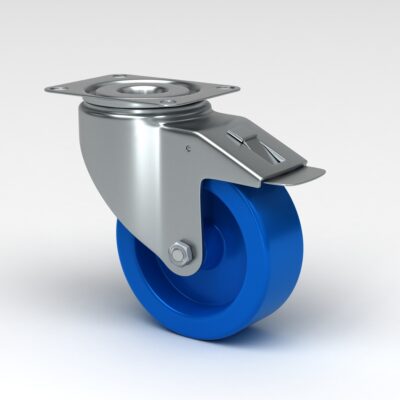 Industrial swivel castor with total lock and wheel centre made of polyamide 1000x885 1