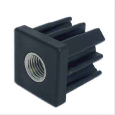 SQTE Square threaded tube inserts in reinforced polyamide black