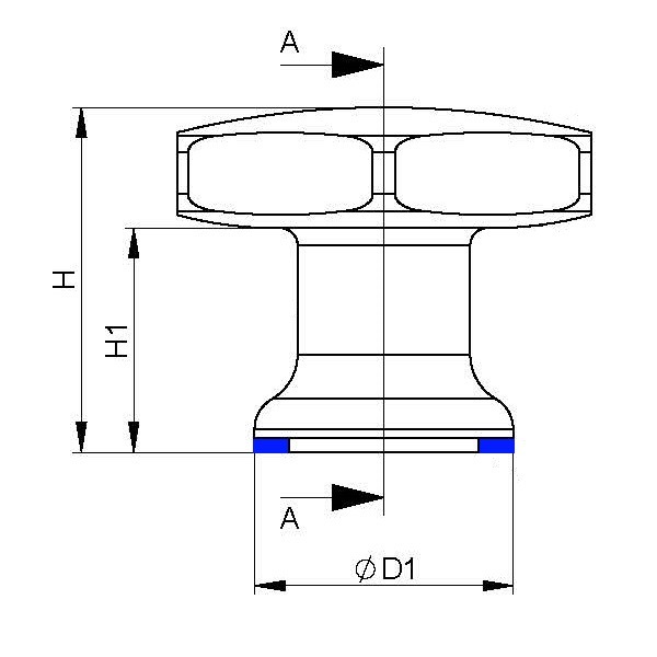 EHEDG Hygienic star knob in stainless steel 2 EHEDG Hygienic star knob in stainless steel - Image 2