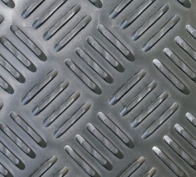 grey ground protection mat with diamond pattern anti-slip surface