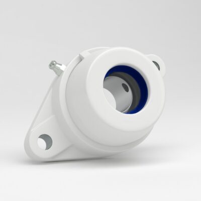 2 hole oval flange unit SFL in stainless steel with cover